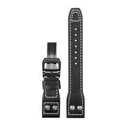 Generico 21 22mm Bracciale retro rivetti in pelle cinturino compatibile con IWC Big Pilot Spitfire Mark18 vintage in di vacchetta marrone nero blu