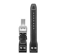 Generico 21 22mm Bracciale retro rivetti in pelle cinturino compatibile con IWC Big Pilot Spitfire Mark18 vintage in di vacchetta marrone nero blu