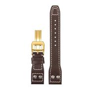 Generico 21 22mm Bracciale retro rivetti in pelle cinturino compatibile con IWC Big Pilot Spitfire Mark18 vintage in di vacchetta marrone nero blu