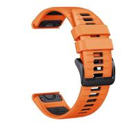 Genérico 22 26MM Silicone Watchband Strap For Fenix 7/7Pro/7X/6X/6 Pro/5X/5 Plus/Epix/Instinct WristStrap Replaceable Bracelet(Orange black,22mm)