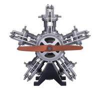 Generico 230+ Pezzi 1:6 Motore Radiale a Cinque cilindri Motore aeronautico Simulazione Modello Elettrico Macchinario in Metallo Kit di Montaggio Fai da Te Regalo scientifico Ornamenti