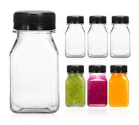 Generico 24-Pack 60 ML Small Plastic Juice Bottle - 2 oz Plastic Containers with Lids - Travel Bottle for Juice, Ginger Shots - Freezer and Dishwasher Safe Mini Containers with Lids