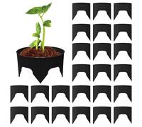 Generico 24 Pack Plant Grow Rings - Interlocking Deep Watering Rings for Garden & Allotment | Modular Landscape Edging & Root Protector | UV Resistant Strimmer Guard for Tomatoes, Shrubs & Vegetables