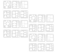 Generico 24 Pezzi Set di Stencil Geometrici in Pet Bianco per Disegno Tecnico Forme Cerchio, Triangolo ed Esagono, Facile da Conservare e Tracciatura Precisa per Ufficio e Lavori Manuali