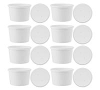 Generico 25 Set Bicchieri di Carta Kraft da 8 Oz con Coperchio Semplice, Sicuri e Salutari, per Snack e Gelato in Caffetteria o Fabbrica Alimentare