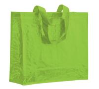 Generico 25 (venticinque) pezzi Shopper Riutilizzabile in PP laminato 40 x 35 x 14 cm - 19 LT con Manici Lunghi (verde mela)