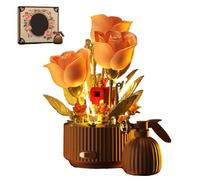 Generico 255 PCS DIY Watering Can Flower Building Blocks Set,Automatic Blooming Mechanical Flower with LED Lights & Remote Control,Botanical Model for Home Desk Decor Unique Gift (2)