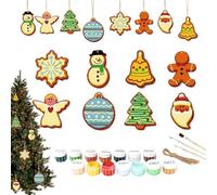 Generico 26x Handmade Ornaments - Christmas Coloring Kit, Christmas Ornament To Paint, Tree Decorations, Seasonal Décor, Car Decorations For Dormitory Apartment Offices School Room Birthday