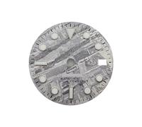 Generico 28,5 mm S Logo NH34 Meteorite Dial Fit Movimento ghiaccio blu luminoso Orologio Accessori for la modifica strumenti(H574)