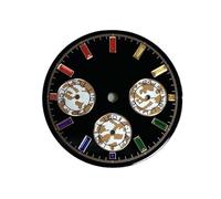 Generico 29,5 mm stile VK63 cronografo quadrante orologio movimento al quarzo parti mod universali creativo lume verde cronometro anello contatore(A4 Colorful Rose)