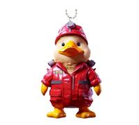 Generico 2D Duck Pendant, Cartoon Keychain, Acrylic Duck, Stylish Suit Design, Multi-Use for Travel, Commuting & Decor, Perfect for Car Rear View Mirror, Size 2.5 inches, Fun & Functional Accessory