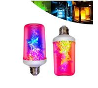 Generico 2pack LED Flame Light Bulbs with Sensing Effect,flickering light bulbs 4 Modes Flame Light Upside Down Effect,E27 Base,for Halloween,Christmas,Party,Porch,Indoor&Outdoor (Multicolor)