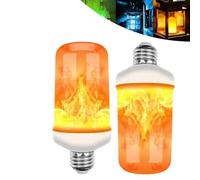 Generico 2pack LED Flame Light Bulbs with Sensing Effect,flickering light bulbs 4 Modes Flame Light Upside Down Effect,E27 Base,for Halloween,Christmas,Party,Porch,Indoor&Outdoor (yellow)