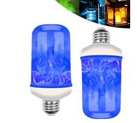 Generico 2pack LED Flame Light Bulbs with Sensing Effect,flickering light bulbs 4 Modes Flame Light Upside Down Effect,E27 Base,for Halloween,Christmas,Party,Porch,Indoor&Outdoor (blue)