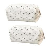 Generico 2PC Custodia a Bow | Case estetica carina | Borsa per trucco sacchetto stoccaggio cosmetico con cerniera | Borse custodie cartografia portatile matite per ragazze, ragazzi