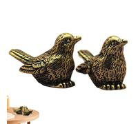 Generico 2pcs Brass Bird Figurines - Brass Sparrow Miniature Figurines, Copper Animals Sparrow Statue Sculpture Crafts Collection Desktop Ornament Home Table Decor