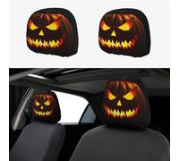 Generico 2pcs Funny Cartoon Car Headrest Covers,Universal Fit Cute Funny Cartoon Eyes Car Headrest Covers Cars Seat, Halloween/Christmas Vibes for Cars Vans Trucks (B,1*Pairs)