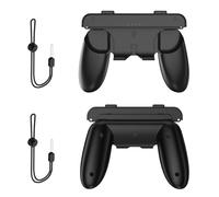 Generico 2PCS impugnature per Switch 2 J-Con, controller destro sinistro maniglia caso impugnatura ergonomica Gamepad Grip maniglia supporto con cinturino (Nero)