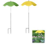 Generico 2PCS Ombrello Parasole per Piante,Ombrello Da Esterno Antipioggia,Protezione Solare per Piante, Piante in Vaso e Aiuole,Decorazione Da Giardino All'Aperto (Verde+Giallo)