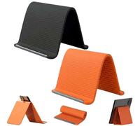 Generico 2pcs Portable Foldable Silicone Aluminum Phone Holder,Flexibles Anti-Slip Multi-Angle Holder,Bendable Foldable Design,Adjustable Phone Stands for Desk Use,for Home Office Travel (O+B)
