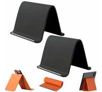 Generico 2pcs Portable Foldable Silicone Aluminum Phone Holder,Flexibles Anti-Slip Multi-Angle Holder,Bendable Foldable Design,Adjustable Phone Stands for Desk Use,for Home Office Travel (black)