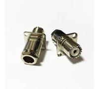 Generico 2PCS RF UHF Female Jack Connector clamp For RG8,RG213,LMR400 4-hole panel mount Nickelplated