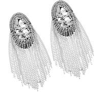 Generico 2pezzi Spalline Applique Vintage in Lega, Decorazione Raffinata e Semplice per Occasioni Speciali, Accessorio Costume Nappe Argento