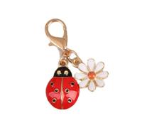 Generico 3/1 pz portachiavi con coccinella di fiori colorati, accessori per ciondoli con zaino in girasole