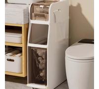 Generico 3/4/5 Livelli Mobile Bagno Stretto Con Portarotolo Diffusore Di Aromaterapia, Organizer Per Riporre Oggetti, Cassettiera Bagno, Impermeabile(3 tier)