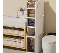 Generico 3/4/5 Livelli Mobile Bagno Stretto Con Portarotolo Diffusore Di Aromaterapia, Organizer Per Riporre Oggetti, Cassettiera Bagno, Impermeabile(5 tier)