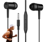 Generico 3.5mm Wired Earbuds - Ergonomic Silicone Standard Size | Noise Isolating Headphones With Microphone, Heavy Bass Stereo Sound Earphones For PC Computer Laptop Use | Audio Listening