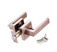 Generico 3-Bar Privacy Door Handle - Square Lever Design, Keyless Exterior Lockset, Silent Locking Mechanism, Reversible Left/Right Installation, Solid Zinc Alloy | Bedroom, Bathroom, Front Door, Gat