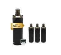 Generico 3 Bottiglie in Latta per Olio di Oliva, Contenitore Alimentare da 500 Ml, con Tappo a Vite e Salvagoccia Prefilettato
