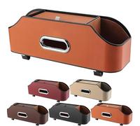 Generico 3-In-1 Car Backseat Organizer, Multifunctional Back Seat Organizer, Multifunctional Car Seat Back Storage Box, Waterproof Leather, with Reinforced Headrest Straps, for Most Vehicles (Orange)