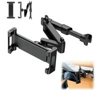 Generico 3-In-1 Car Headrest Tablet Holder, Backseat Car Headrest Tablet Holder, 360 Degree Rotation, Extendable And Foldable, for Travel (Black)