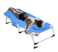 Generico 3-In-1 Heavy Duty Tanning Chair With Face Hole Adjustable, 5 Position Folding Chaise Lounge, For Outdoor Sunbathing Patio Pool Lawn Camping Deck(blue)