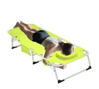 Generico 3-In-1 Heavy Duty Tanning Chair With Face Hole Adjustable, 5 Position Folding Chaise Lounge, For Outdoor Sunbathing Patio Pool Lawn Camping Deck(yellow)