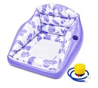 Generico 3-in-1 Inflatable Pool Lounge Chair, Adult Water Inflatable Pool Float with Cup Holder, Comfortable Heavy Duty Beach Pool Chairs Outdoor for Parties Summer Vacation (Purple)