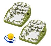Generico 3-in-1 Inflatable Pool Lounge Chair, Adult Water Inflatable Pool Float with Cup Holder, Comfortable Heavy Duty Beach Pool Chairs Outdoor for Parties Summer Vacation (2PCS Green)