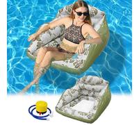 Generico 3-in-1 Inflatable Pool Lounge Chair,Adult Water Sofa Float with Cup Holder,Hammock Pool Floating Sofa,Blow up Pools Noodles with Cooling Mesh Seat for Lake River Summer Vacation，Green