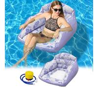 Generico 3-in-1 Inflatable Pool Lounge Chair,Adult Water Sofa Float with Cup Holder,Hammock Pool Floating Sofa,Blow up Pools Noodles with Cooling Mesh Seat for Lake River Summer Vacation，Purple