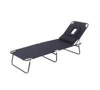 Generico 3-in-1 Sun Tanning Chair with Face Hole, Outdoor Face Down Beach Lounger, Chairs Portable Lay Flat Beach Lounge, Chair for Outdoor Sunbathing Patio Pool Lawn Camping Deck (black)