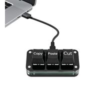 Generico 3 Key Keyboard - 7.6X3.4X2.8CM 3-Key Mechanical Ergonomic Keypad