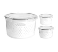 Generico 3 Pack Fridge Food Storage Containers with Colander Drain Trays