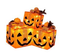 Generico 3 Pack Halloween LED Light Pumpkin Gift Box, Lantern Table Decor