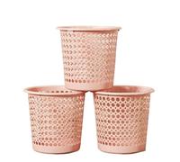 Generico 3 Pcs Large Plastic Trash Can，Compatible For Home Kitchen Batoom Bedroom Office Uncovered Garbage Bin Waste Paper Basket(Pink)