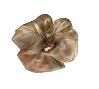 Generico 3 pezzi di anelli per capelli a rete per intestino crasso, punti floreali, accessori per capelli con fascia elastica per la testa(Gold)