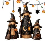 Generico 3 Pieces Vintage Rustic Witch Indoor Sculpture - Halloween Decor