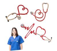 Generico 3 Spille Stetoscopio a Forma di Cuore Spille per Colletto e Borsa Realizzate in Lega Facili da Applicare Adatte a Infermieri e Medici Accessori Moda Colori Brillanti