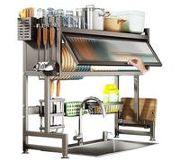 Generico 3-Tier Over Sink Dish Drying Rack - Large Carbon Steel Shelves with Utensil Holders, Space-Saving Kitchen Dish Rack, Durable And Stylish Dish Drainer for Countertop,5099 95Cm/37.4I